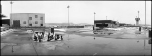 Giant chess set in the airport landscape, Zurich. Photo by Douglas Harper.