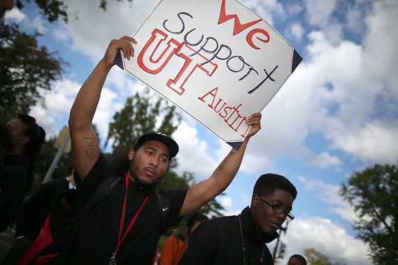 Students gather to support the University of Texas as the Supreme Court considered Fisher v. University of Texas. Getty Images / Mark Wilson