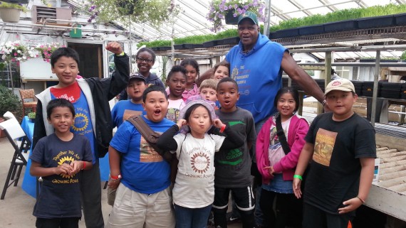 Allen and some of his young farmers in Milwaukee. (Tami Hughes)