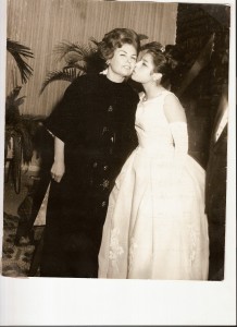 With her mother at finishing school graduation, 1967.