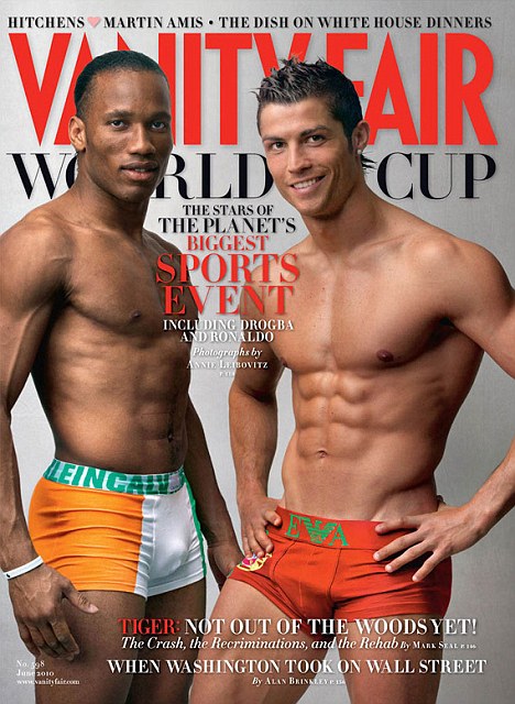 Cristiano Ronaldo and Didier Drogba in Vanity Fair