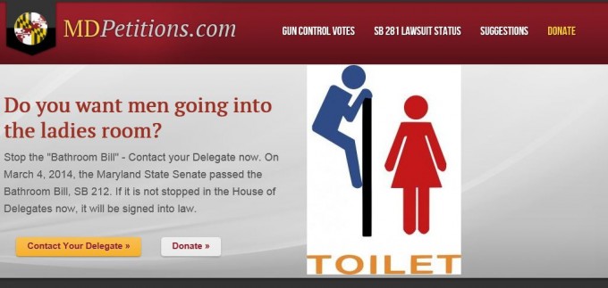 A Maryland Group used a popular image to try to stop what it called a “Bathroom Bill.”