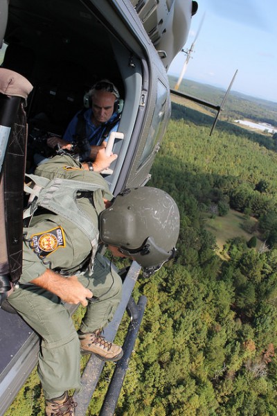 The Georgia State Patrol and Georgia Army National Guard surveilling possible marijuana cultivation as part of the Governor's Task Force/Drug Suppression program. Photo by GA National Guard, Flickr.