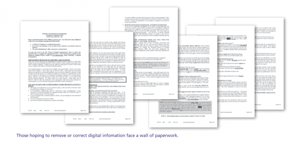 Mugshot removal paperwork