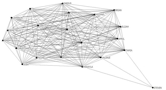 Figure 1. Valerie's Friendship Network: A Tight-Knitter.