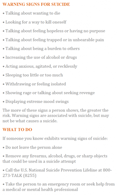 Suicide Prevention Tips