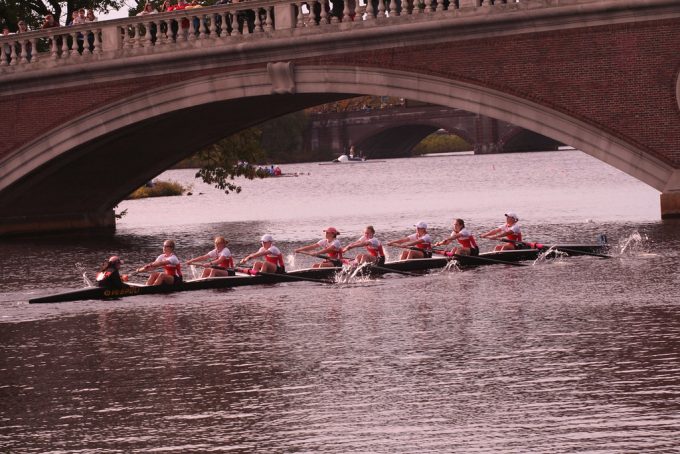 At the "Head of the Charles Regatta," teams from Harvard and other schools row crew. Photo by Christopher Schmidt, Flickr CC. flic.kr/p/5veE2Z