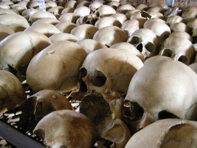 A display at the Rwanda Genocide Memorial.
